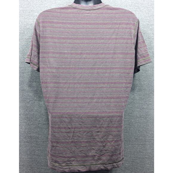 LULULEMON Mens T-Shirt - Maroon Stripe, Short Sleeve, Crew Neck - Picture 3 of 4